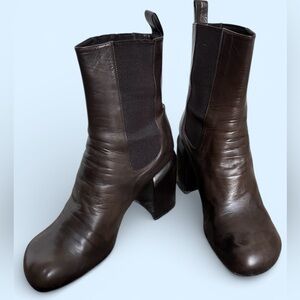 Jil Sander Dark Brown Heeled Boots